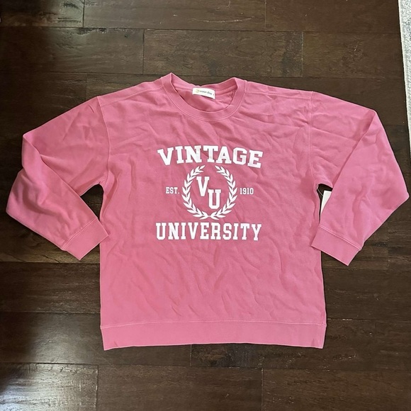 Vintage Havana-Red "Vintage University" Pigment Dyed Crewneck-Large-brand new - Picture 4 of 11